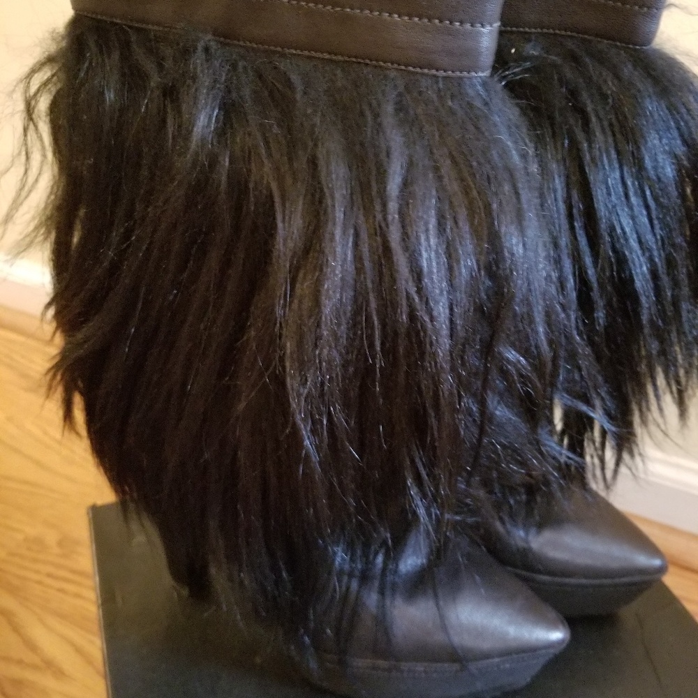 ALEXANDER WANG LONG GOAT FUR BOOTS